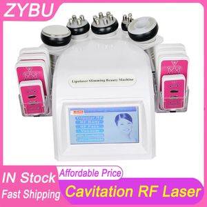 6 en 1 Vacío Láser Radiofrecuencia RF 40K Cavi Lipo Adelgazante Liposucción ultrasónica Máquina de cavitación Estiramiento facial Forma del cuerpo Estiramiento de la piel Anti envejecimiento Arrugas