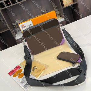 2024 Trio Messenger Bag Designer Mens Crossbody Bag Large Business Shoulder Bags Luxury Leather Three in One Wallet with Coin Purse