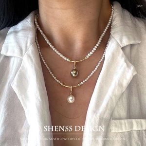 Halsketten mit Anhänger Ultimative Temperament-Muschelperlen-Halskette für Frauen