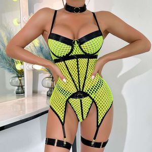 Seksowna dla damskiej bielizny Przezroczyste Body Bodysuit Nightgown Fishnet Mis