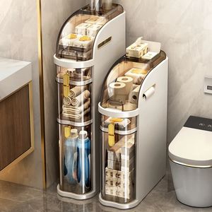 Mensole da bagno Armadietto portaoggetti Installazione gratuita Cassetto WC Chiudi sgabello Scaffale per fessure Ultra N Organizzatore da cucina 231206