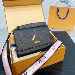 Twist Hochwertige Epi-Leder-Designer-Damen-Umhängetasche mit Logo-Schnalle, Handtasche für Damen, Canvas-Schultergurt, Umhängetasche, TWIST-Handtasche