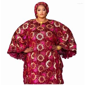 Etniska kläder Fashion Africa för kvinna Dashiki Velvet Fabric Sequin Embroidery Lace Loose Long Dresses High Quality Free Size