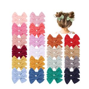 Bonito sólido linho arcos de cabelo clipes para meninas boutique hairpin barrettes headwear bowknot clipes crianças acessórios para o cabelo presente bj