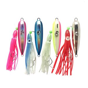 新しい餌lure inchiku squid outopusルアー40g 60g 80g 100g 120g 150g 180g 200gスロージギングルアーイカジグメタルジグヘッドレーレタコスカート