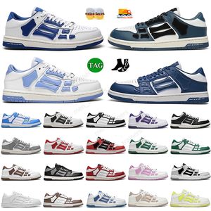 Designer Casual Amiress Shoes Skel Top Low High Bone Skeleton Sneakers Men Women Triple Black White Red Blue Pink Green Bred Jogging Sports Brand Trainers Runner 36-44