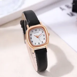 Wristwatches Kegllect Square Small Dial Women Watch PU Leather Strap Digital Scale Watches