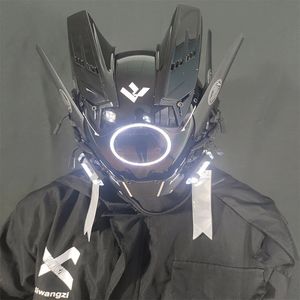 Weihnachtsdekorationen, Halloween-Dekor, leuchtende LED-Maskerade-Party-Masken, Cyberpunk-Maske, leuchtende Neon-Maske, Kostüm, Cosplay, handgefertigte DIY-Requisiten 231207