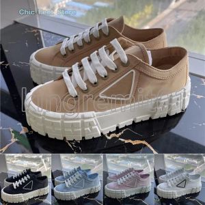 Designer tênis gabardine sapatos de náilon marca roda sneaker luxo lona sapato de borracha moda plataforma formadores aumentar sapato lantejoulas treinador