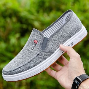 Dress Shoes Men's shoes are breathable and light old Beijing cloth men's low top canvas lazy work 231207