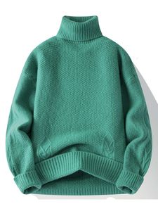 Zimowe długie rękawie solidne gęste pullover sweter moda młodzież męska menu dzianina 746