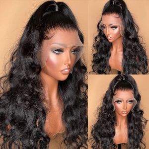 180Ddensity HD Body Wave Lace Front Wigs Human Hair Lace Wigs Pre Plucked Transparent Lace Brazilian Black/blonde/red/pink Wig for Women