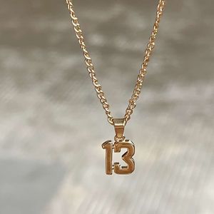 Hip-Hop 1PC Fashion Number 13 Pendant Necklace, Daily Street Style Party Jewelry Creative Birthday