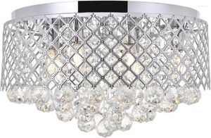 Żyrandole Living District Tully 6-Light Metal Crystal Flush Montaż w Chrome/Clear