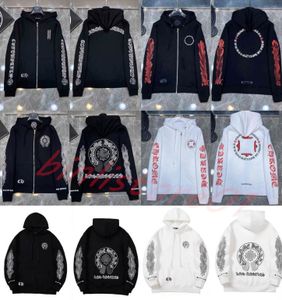 Moda lüks erkek ceketler tasarımcı fermuar sweatshirtler kalp at nalı çapraz baskı marka ch hoodies kadın kromları ceket rahat kazak gevşek ceket kazak m mavi a