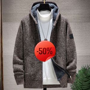 Christmas Discount Mens Hoodies Sweatshirts 2023 Plus Fleece Thick Coat Large Size Fashion Trend Sweater Autumn and Winter New Hooded Cardigan Zipper Knit Stone tr