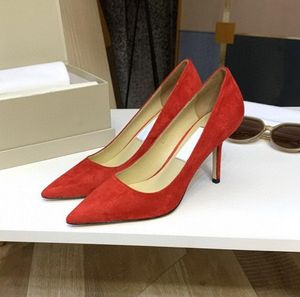 Designer 2021 Dress Shoes Women High Heelsblack Red Beige Suede Leather Leather 85cm 65cm Cheels Heels Pumps بالإضافة إلى حجم 34421742724