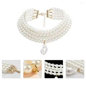 Pendant Necklaces All-match Personality Round Pearl Necklace Man Jewelry Choker Imitation Pearls Collarbone Chain