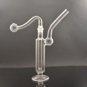 Bruciatore per olio in vetro tascabile Bong Narghilè Tubi per acqua con base in Pyrex spessa Bilanciatore Trasparente Riciclatore inebriante Dab Rig Bong con ciotola per olio LL