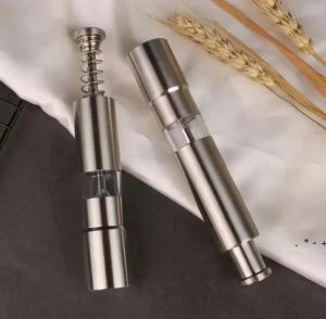 Manual Pepper Mills Salt Shakers One 'Pepper Grinder Stainless Steel Sauce Grinders Stick Kitchen Tools 27*153mm 454Q BJ