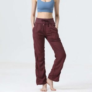 Ll calças de yoga de cintura alta esporte feminino calças de secagem rápida cordão roupas esportivas mulher ginásio esportes casual solto fitness running888