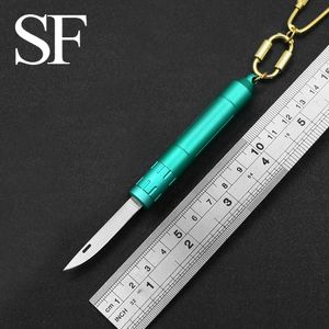 5-Style Mini Key Ring Decorative Knife 440 Blade Aviation Aluminum Handle Gold Key Chain kitchen Multi-Function EDC Tool Holiday gifts for Boys