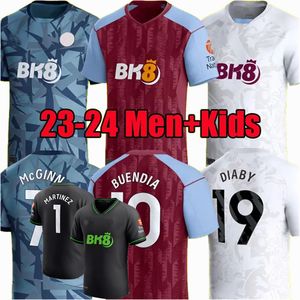 2023 2024 Astons Zaniolo Soccer Jerseys Martinez J.Ramsey Tielemans Bailey Diable Buendia Carlos Mings Kamara Pau Villas 23 24 Football Men and Kids Shirt