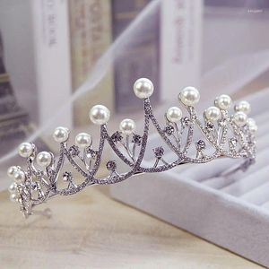 Hårklipp vattendrop tiara bröllop smycken tillbehör damer konstgjorda strass pärlfest prinsessan älva