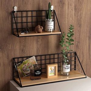 Pot Racks Creative wall mounted shelves bedroom walls iron hanging baskets storage racks 231206