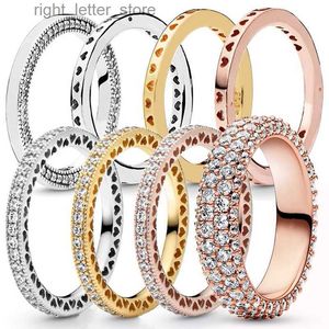 Anel solitário 925 prata rosa ouro feminino requintadamente incrustado zircão coração original feminino anel presente de casamento alta qualidade joias de marca de luxo YQ231207