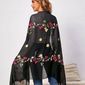 Scarves Fashionable Design Embroidered Flower Pattern Women's Scarf Shawl Elegant And Breathable Daily Versatile Accessory 85 180cm