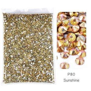 Nail Art Decorações Bulk Atacado Sunshine Non Fix Strass Flatback Diamante Glitter Vidro Nail Art Cristais para Unhas Vestido de Noiva 231202