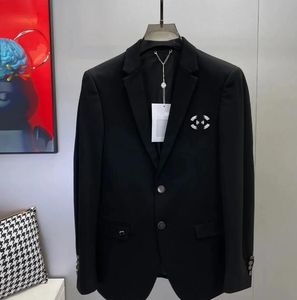 C23C high quality designer men suit rhinestone black business luxury mens blazer jacket