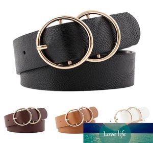 Cinto de couro falso feminino anel duplo círculo redondo fivela cintos moda punk o anel para mulher belt6796529