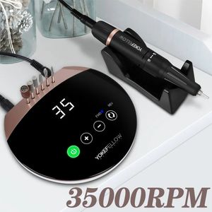 Máquina de perfuração 35000rpm de pregos para manicure com tela de toque de moagem elétrica Cutter para uso de salão em casa 231207