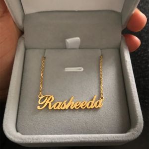 Pendant Necklaces Stainless Steel Choker Custom Name Necklace Personalized Jewelry Men Handmade Nameplate Pendant Necklaces Women Friend Gift 231206