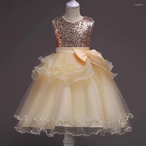 Abiti da ragazza Abbigliamento per bambini europei e americani Abito con paillettes in rete Tutu Gonna Costumi per ragazze Principessa