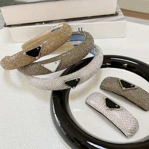 Charm Luxury Brand Hair Hoop Designers Triangle Letters Hair Band Ladies Casual Head Bands Sparkling Diamond Hairbands Women Accessories