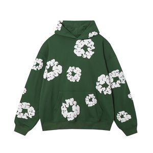 Mäns denim tårar hoodie ny färg kommer att lagra bomullsblomma ring sport skjorta unisex stora hoodies original designer hooded mode hip hop casual sport byxor