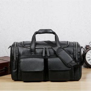 Duffel väskor retro män bagagepåse pu läder resväskor stor kapacitet axel messenger väska avslappnad affär bärbar dator duffel handväska xa309c 231207