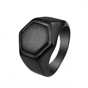 Cluster Rings Valily Gold Color Men's Hexagon Ring Stainless Steel Geometic Jewelry For Men Wholasale Price