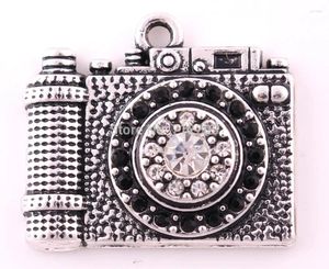 Pendant Necklaces 20pcs A Lot Antique Silver Color Zinc Studded With Sparkling Crystals Camera Crystal Travel