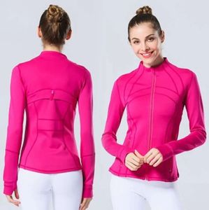 LU 033 Giacca da yoga Cappotto sportivo da allenamento definito da donna Fitness Sport Abbigliamento sportivo ad asciugatura rapida Top Felpa con cerniera solida Abbigliamento sportivo Vendita calda