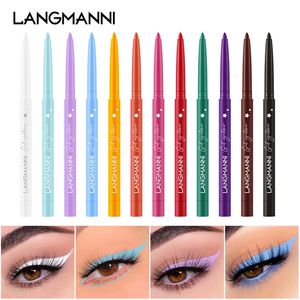 Ögonskugga/foderkombination Langmanni 12st/set matt färg flytande eyeliner penna långvarig vattentät lätt att bära hög pigment ögonfoder penna 231207