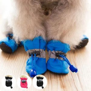 Abbigliamento per cani 4 pezzi Scarpe antiscivolo per cuccioli Protezione per animali domestici Prewalker invernali impermeabili con suola morbida Forniture per la cura dei cani