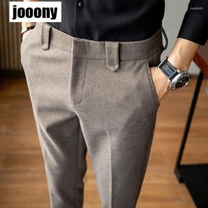 Мужские брюки, однотонные прямые мужские теплые шерстяные брюки с карманами, осень-зима 2023, деловой повседневный костюм, брюки мужские для путешествий