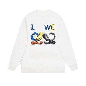 Designer Luxury Loes Classic 23 Autumn/Winter Colorful New Letter Pullover Print Lous Round Neck Sweater Casual mode mångsidig förtjockad Instagram