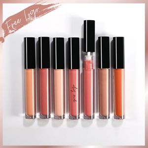 Lápis labiais Nude Lip Gloss Private Label OEM Batom Líquido Personalizado Matte À Prova D 'Água Cruelty Free Vegan Black Lid Tubes No Bulk 231202