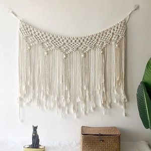 Tapisserier stor macrame vägg hängande boho tapestry vävd bohemian ovanför sängen väggdekor bröllop jul bakgrundsdekoration 231207