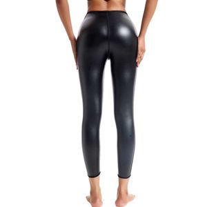 Kadın Vücut Shapers High Pants Bel Trainer Zayıflama Karın Külot Külot Shapewear Sahte Deri Streç Taytlar